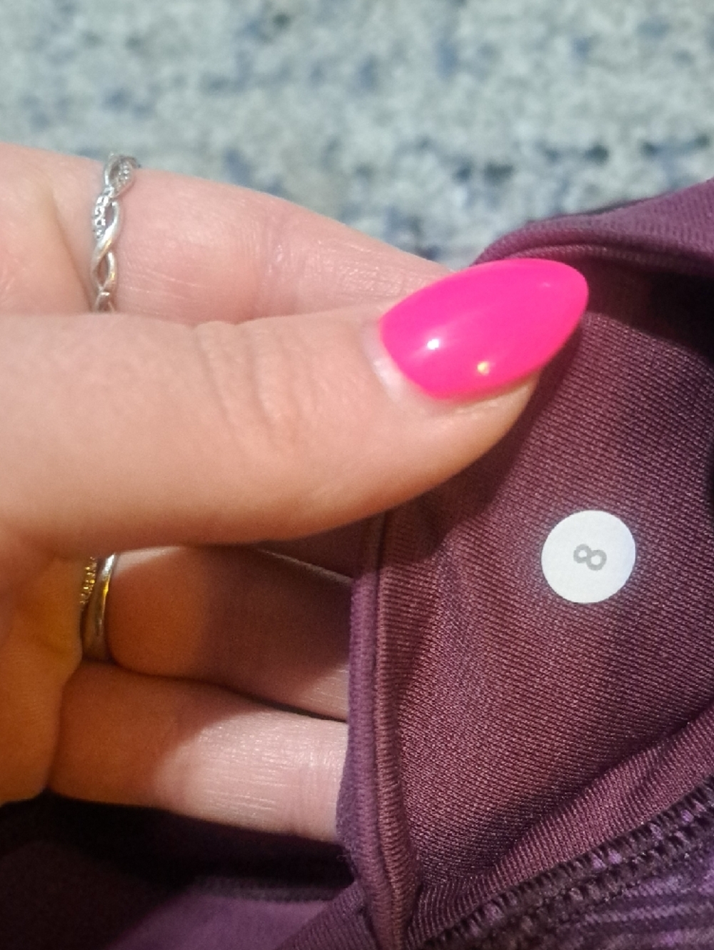 lululemon athletica Black Leggings with Deep Plum Waistband - Picture 2 of 7